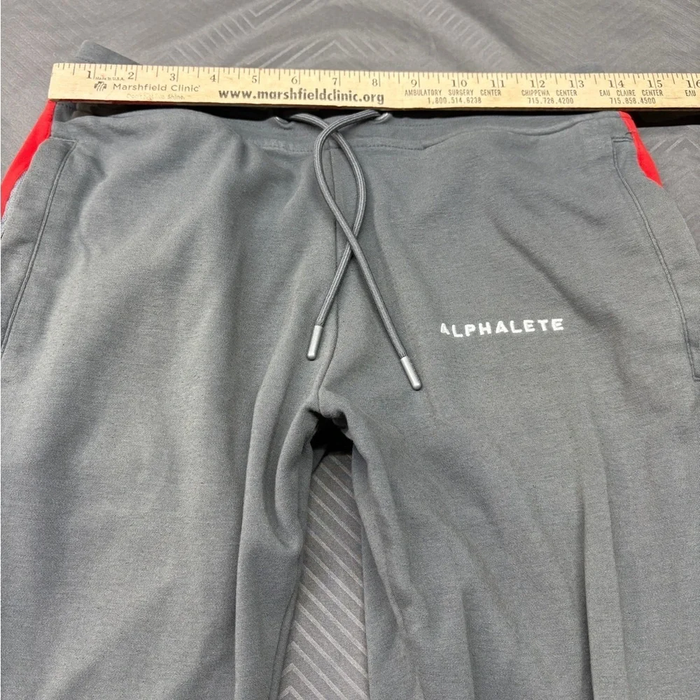 Alphalete Men's Joggers 26” Gray with Red Stripe Size S